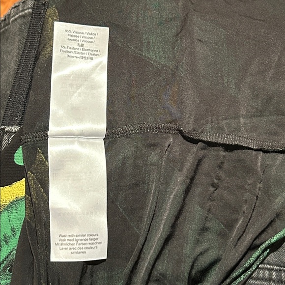 Ganni Ruched Black Banana Palm Print Midi Dress - Picture 12 of 13